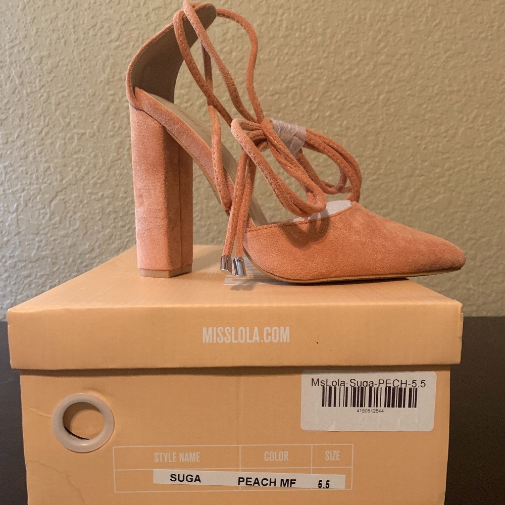 Suede block heels